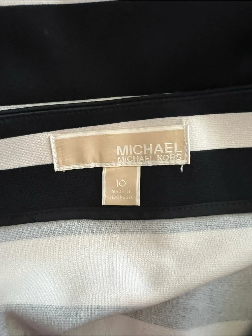 Michael Kors Navy, White & Red Striped Pencil Skirt